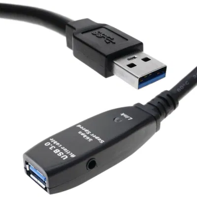 USB3.0 延長ケーブル A オス - A メス 電源供給 30m